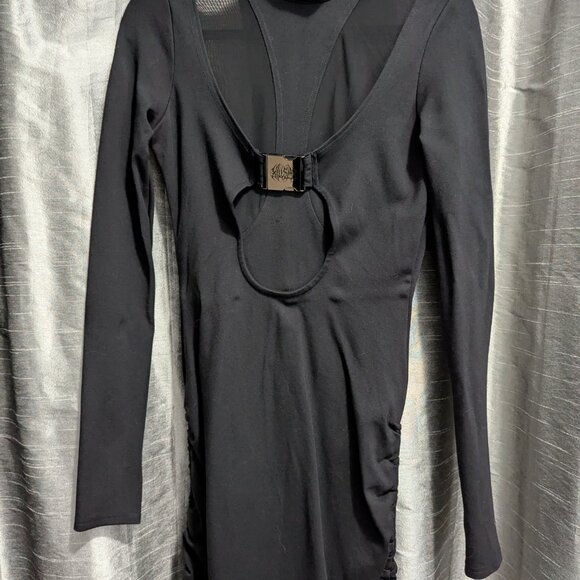 Killstar Shadows Dress Long Sleeve Buckle Mesh Small Black - Picture 2 of 5